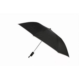 Tello Dual Tone Black Silver Nylon Umbrella With Piping