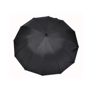 Tello Dual Tone Black Silver Straight Umbrella J Shaped With Cloth Case Cover