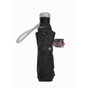 Tello Black Silver Nylon 3 Fold Umbrella